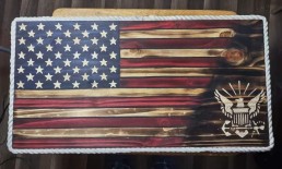 American flag carving.